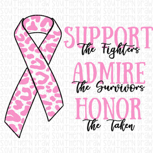 Support Breast Cancer Leopard Ribbon