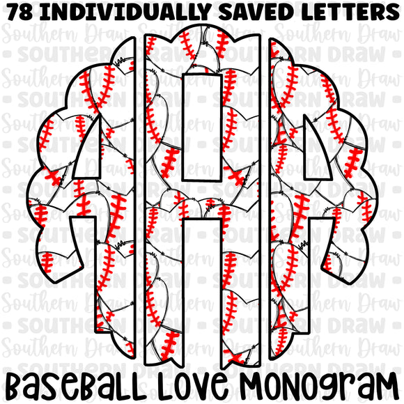 Baseball Love Monogram