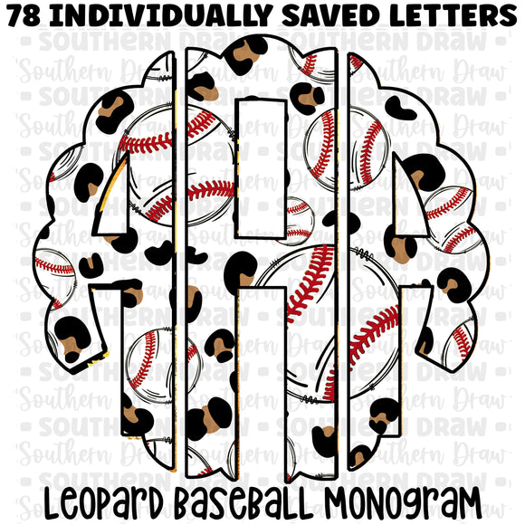 Leopard Baseball Monogram