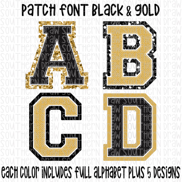Patch Font Black Gold Bundle