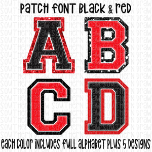 Patch Font Black Red Bundle