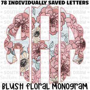 Blush Floral Monogram