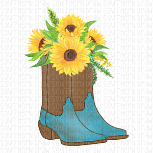 Boots and Sunflowers