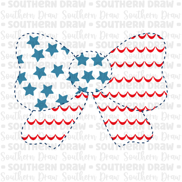 Patriotic Stitched Bow