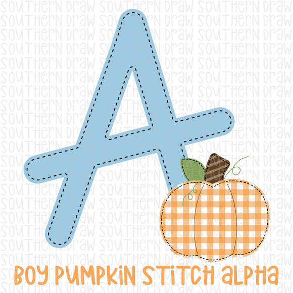 Boy's Pumpkin Stitch Monogram