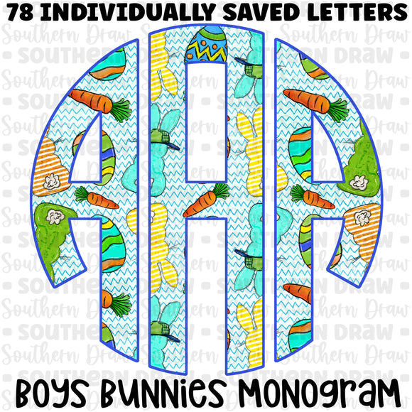 Boy's Bunnies Monogram