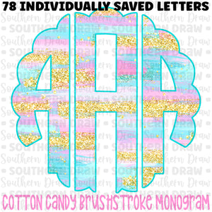 Cotton Candy Brushstroke Monogram