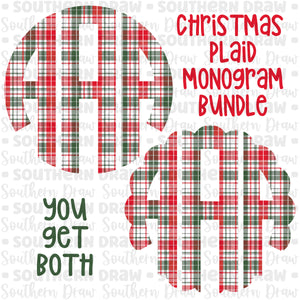 Christmas Plaid Monogram BUNDLE