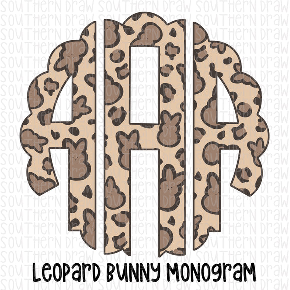 Leopard Bunny Monogram