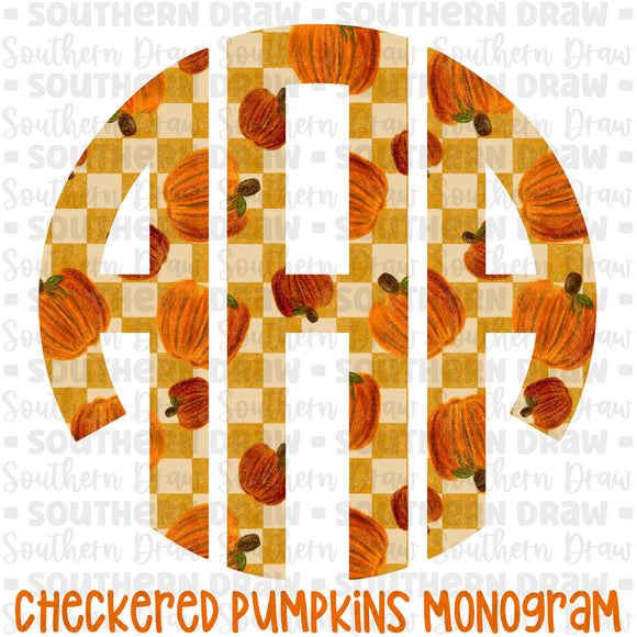 Checkered Pumpkins Monogram