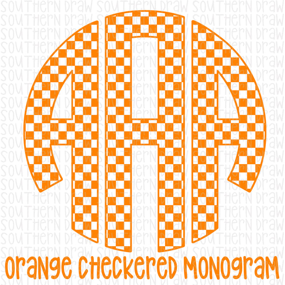 Orange Checkered Monogram