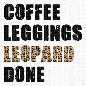 Coffee Leggings Leopard Done