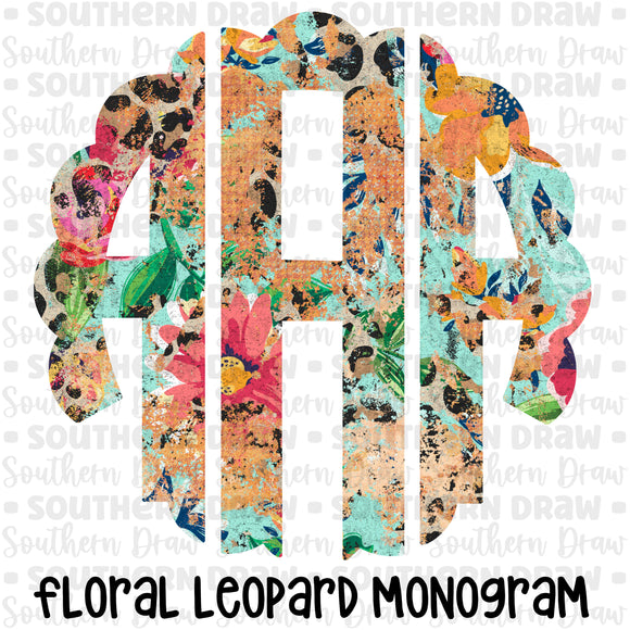 Floral Leopard Monogram