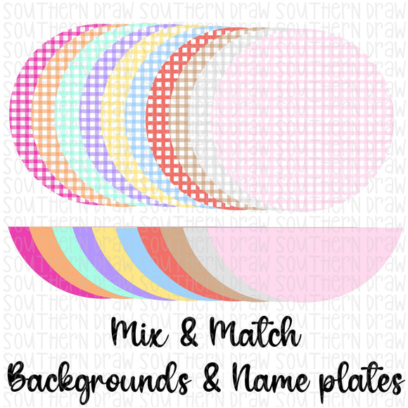 Pastel Gingham Circle Mix Backgrounds