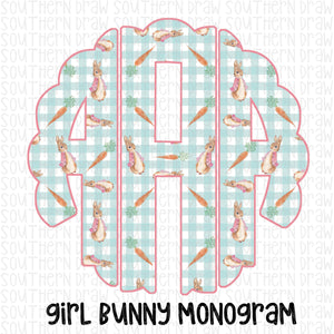 Girl Bunny Monogram