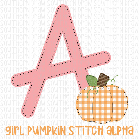 Girl's Pumpkin Stitch Monogram