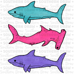 Girl's Shark Trio