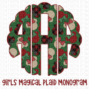 Girl's Magical Plaid Monogram