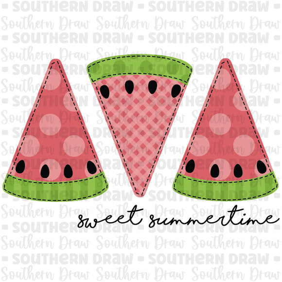 Girl's Stitched Watermelon Trio