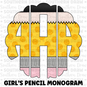 Girl's Pencil Monogram