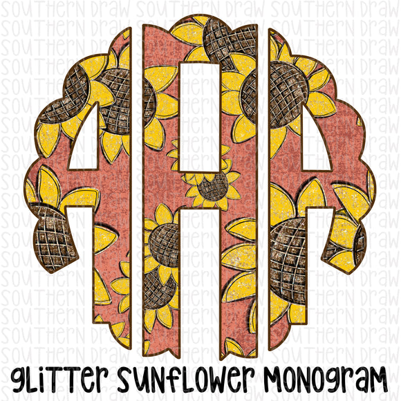 Glitter Sunflower Monogram