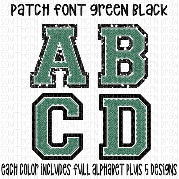 Patch Font Green Black Bundle