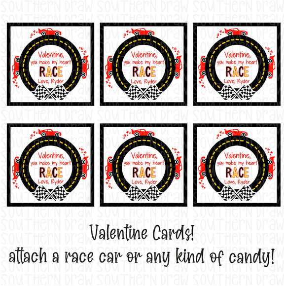 Heart Race Valentine Tag