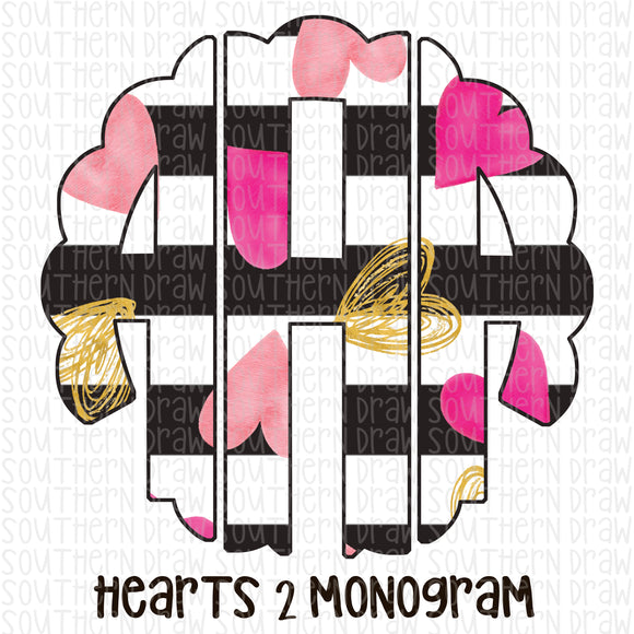 Hearts 2 Monogram