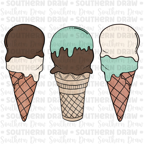 Ice Cream Cone Trio