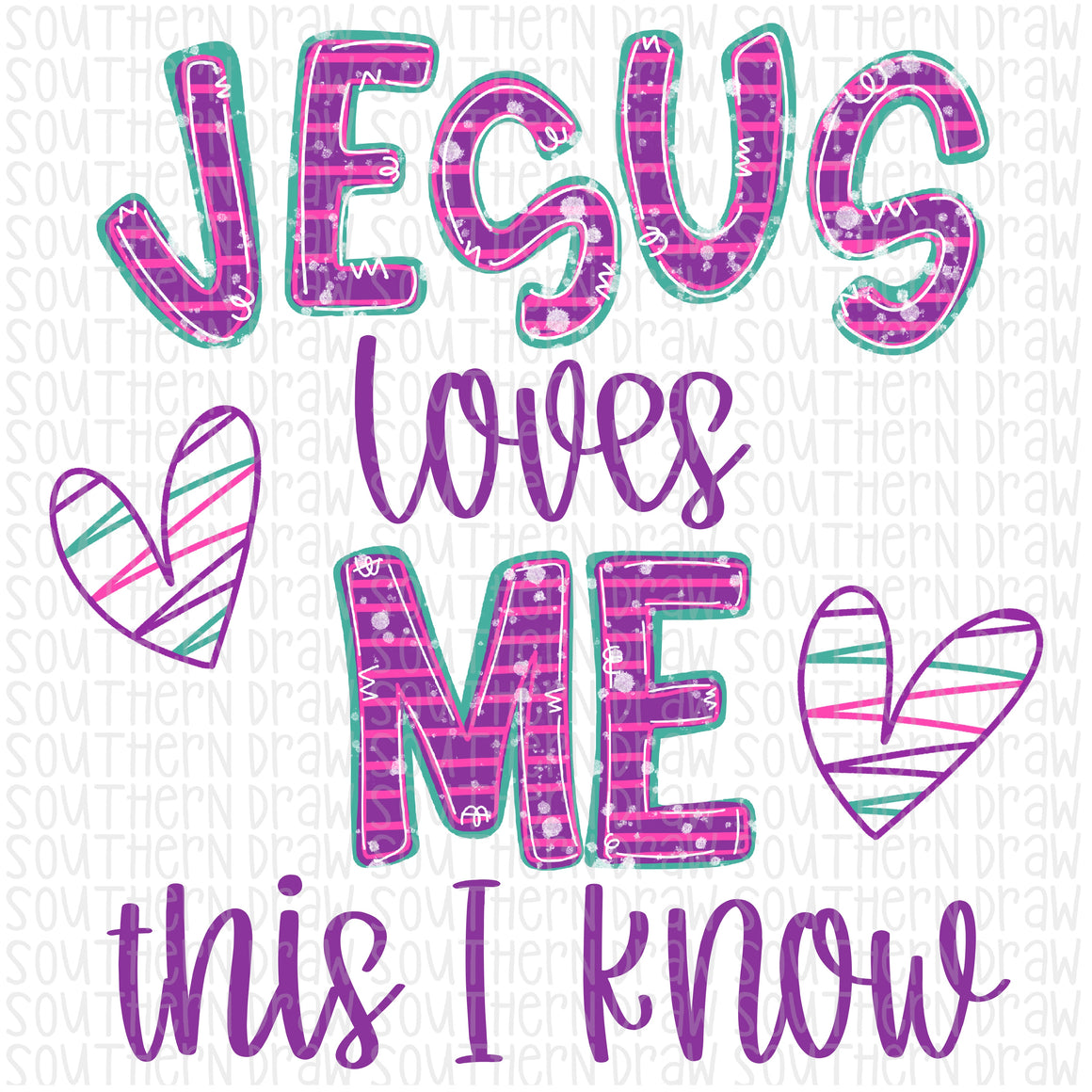 Girl's Jesus loves me – Southern Draw Digital Designs