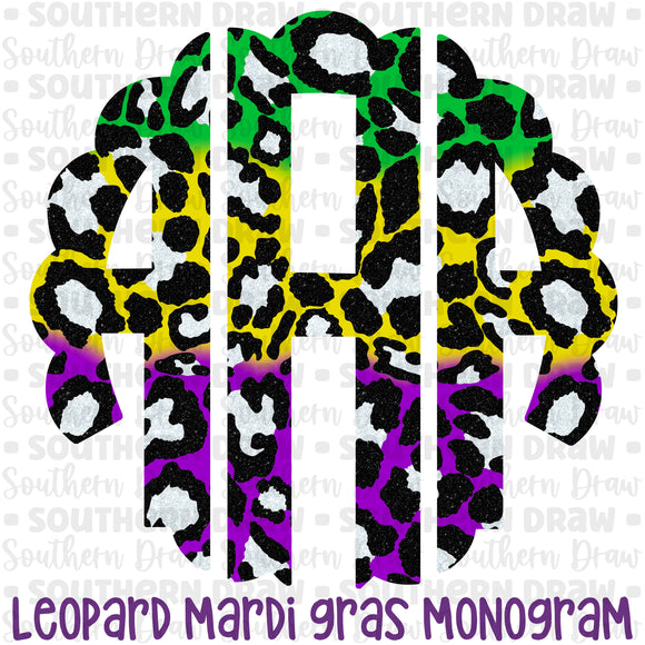 Leopard Mardi Gras Monogram