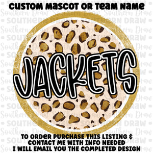 Leopard Mascot Circle- CUSTOM