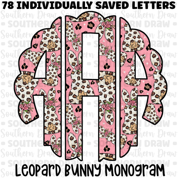 Leopard Bunny Monogram