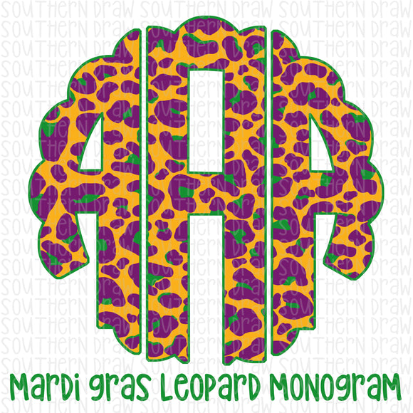 Mardi Gras Leopard Monogram