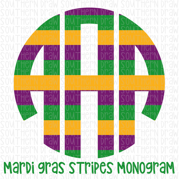 Mardi Gras Stripes Monogram