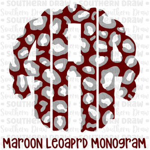 Maroon Leopard Monogram