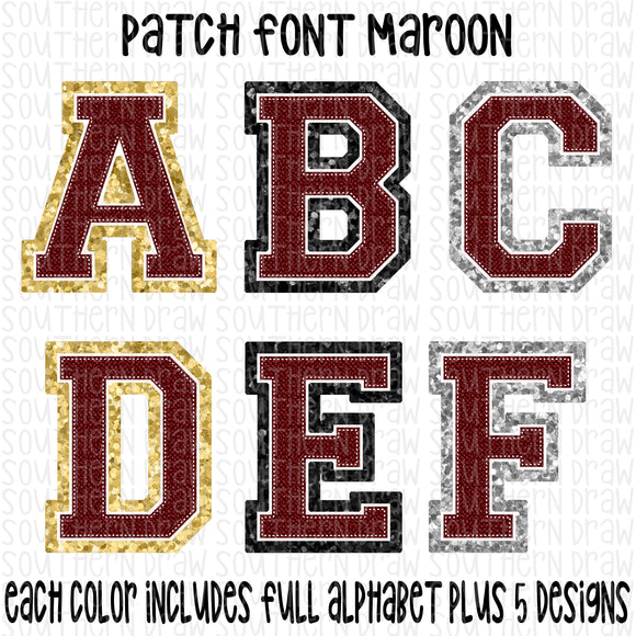 Patch Font Maroon Bundle
