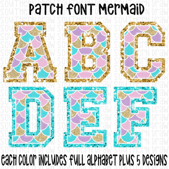 Patch Font Mermaid Bundle