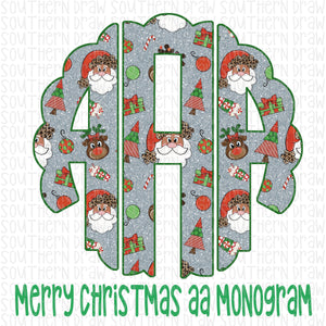 Merry Christmas AA Monogram