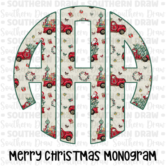 Merry Christmas Truck Monogram
