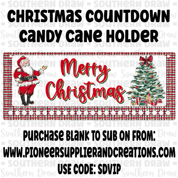 Merry Christmas Countdown Candy Cane Holder