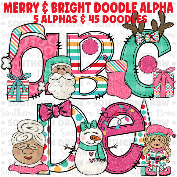 Merry & Bright Doodle Alpha Bundle