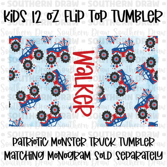 Kid's Patriotic Monster Truck Tumbler