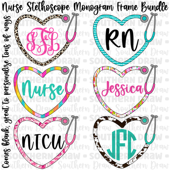 Nurse Stethoscope Frame Bundle