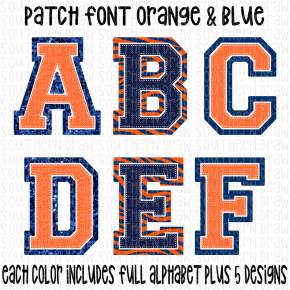 Patch Font Orange & Blue Bundle