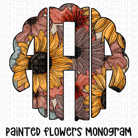 Painted Flowers Monogram