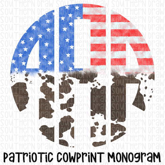 Patriotic Cowprint Monogram