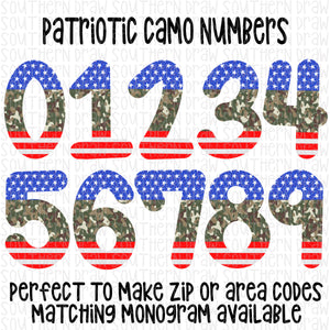 Patriotic Camo Numbers