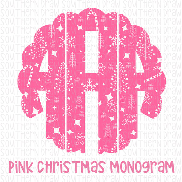 Pink Christmas Monogram