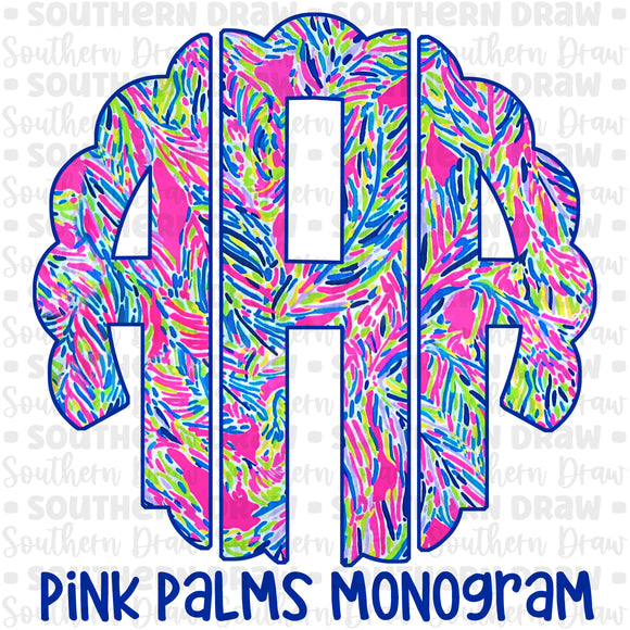 Pink Palms Monogram